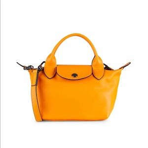Longchamp Mini Le Pliage Leather Top Handle Bag
